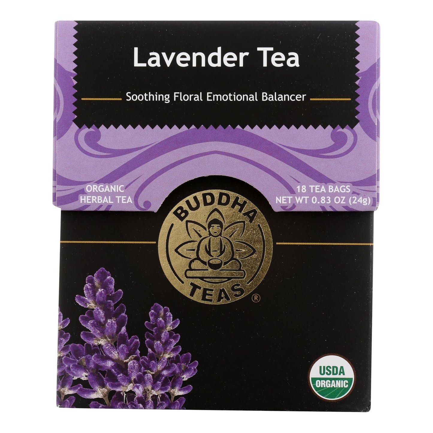 Buddha Teas - Té Lavanda Orgánica - Caja De 6 - Bolsa De 18