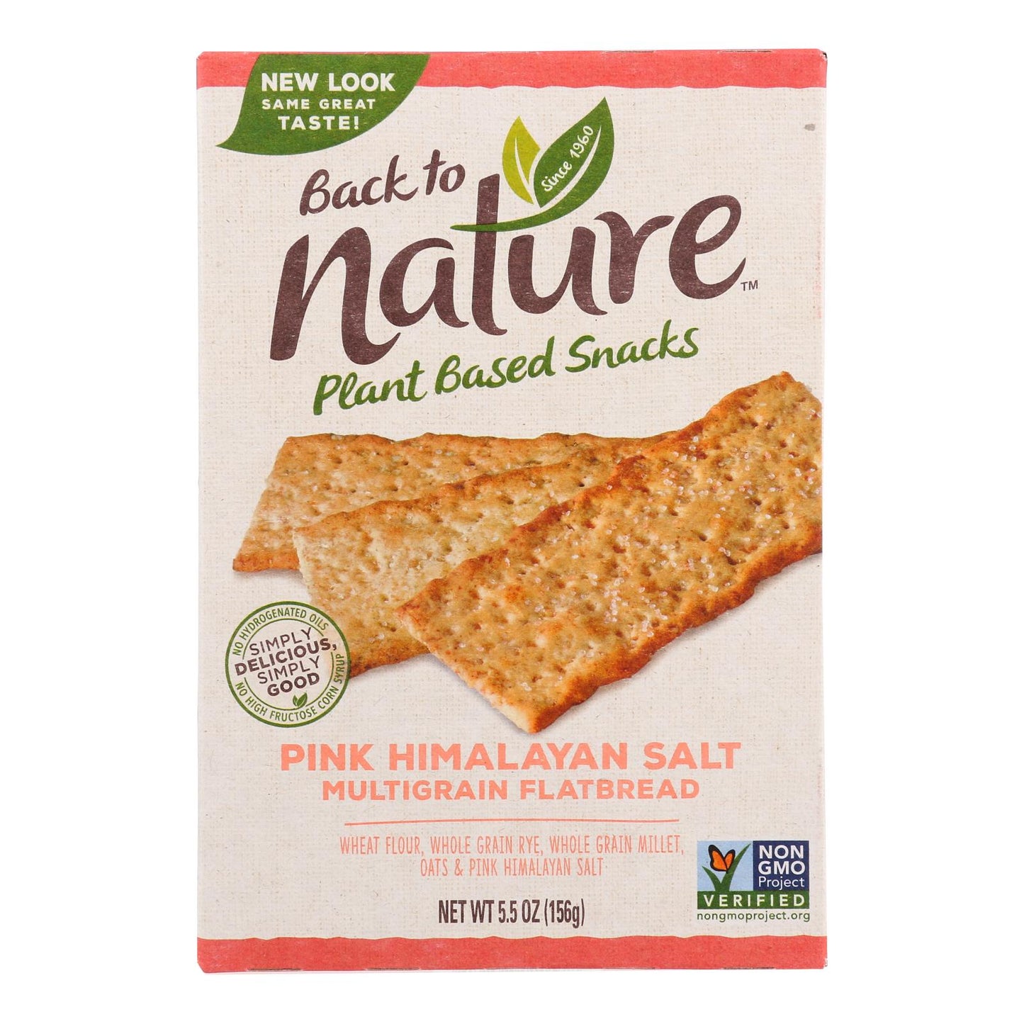 Back To Nature Multigrain Flatbread - Pink Himalayan Salt - Case Of 6 - 5.5 Oz