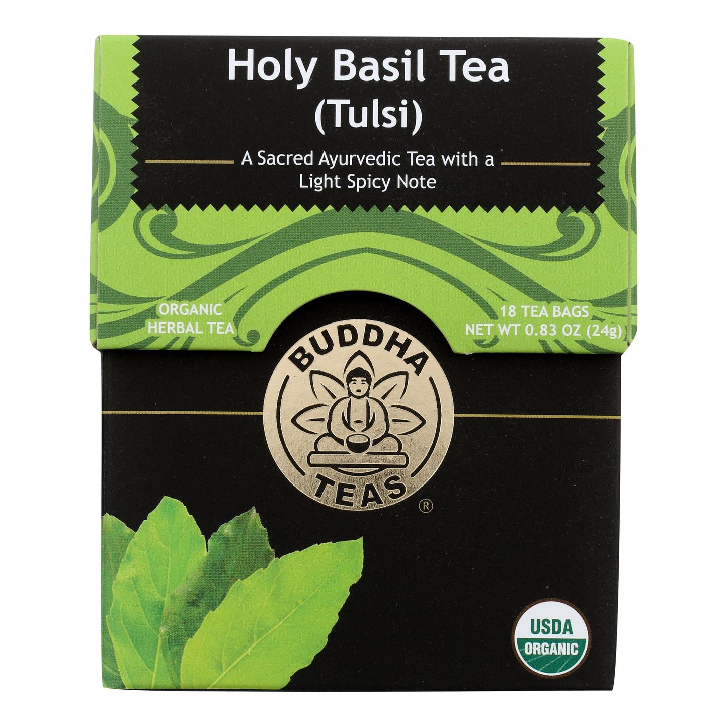 Buddha Teas - Té Orgánico De Albahaca Sagrada - Caja De 6 - Bolsa De 18