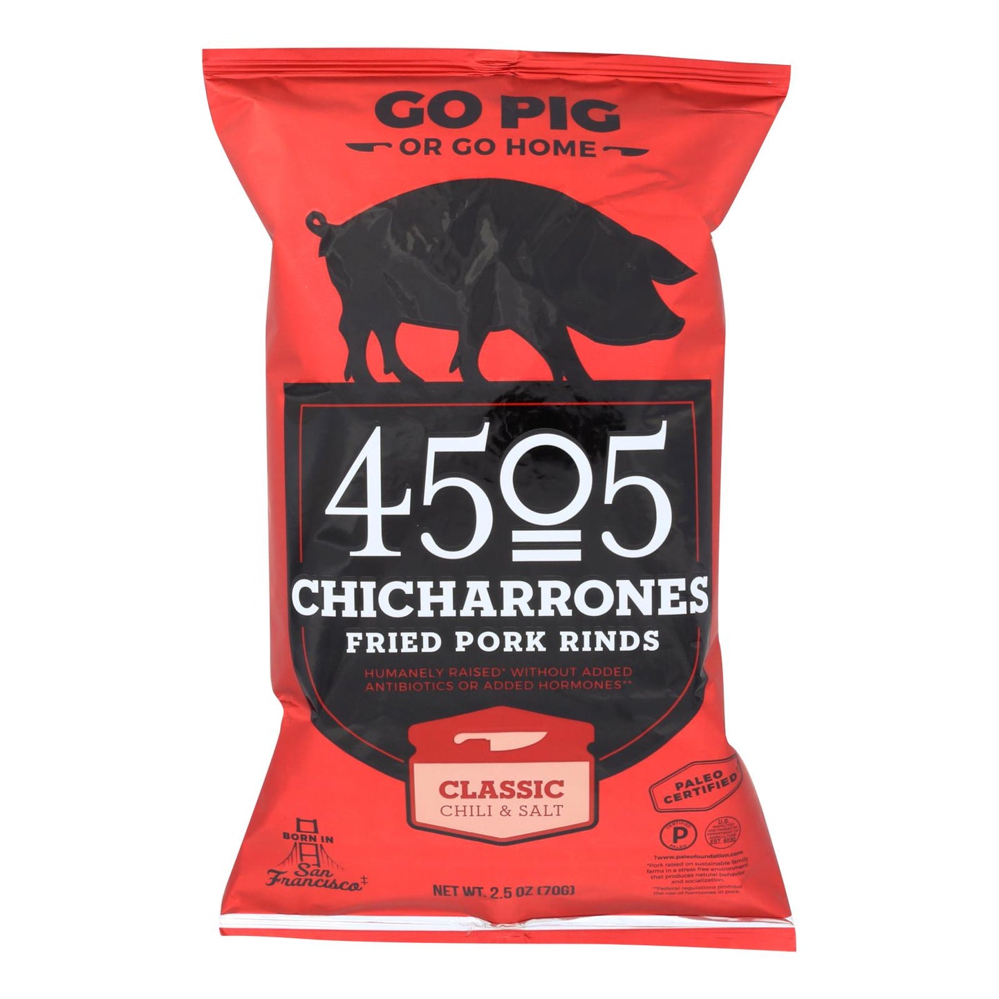 4505 - Chicharrones - Chicharones - Chile - Sal - Caja De 12 - 2.5 Oz