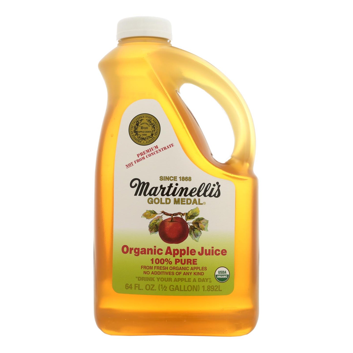 Jugo de manzana orgánico de Martinelli - Caja de 6 - 64 onzas líquidas.