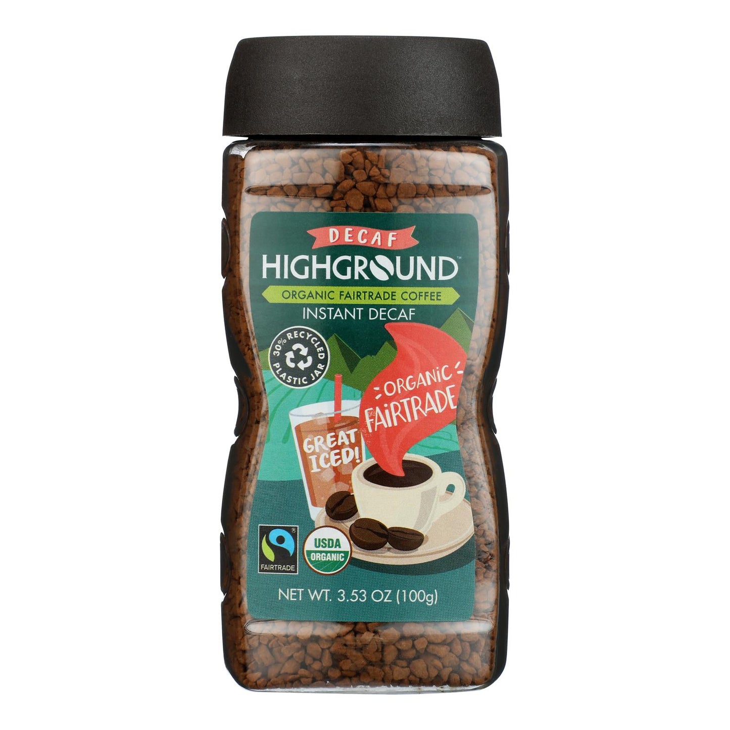 Highground - Café descafeinado instantáneo - Caja de 6 - 3.53 Oz