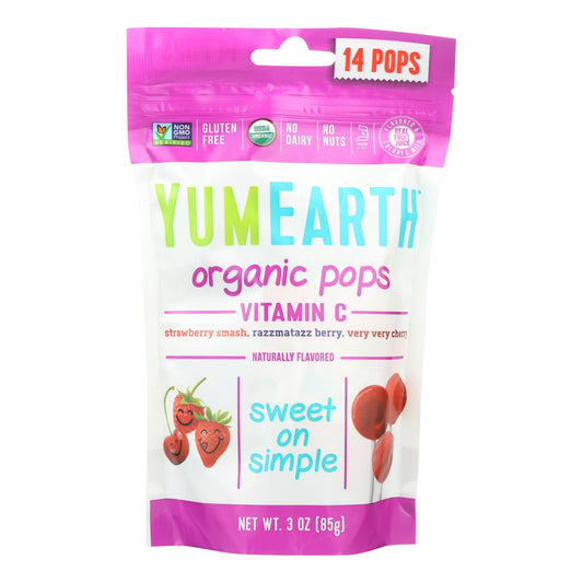 Yummy Earth 有机维生素 C 冰棒 - 3 盎司 - 6 盒