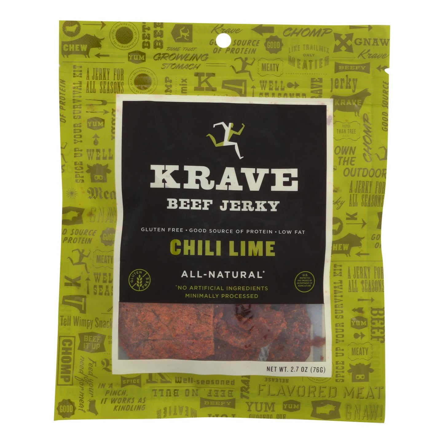 Krave Beef Jerky - Chile Lima - Caja de 8 - 2.7 Oz