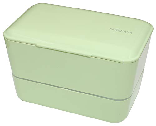 TAKENAKA Bento Bite Dual from, Eco-Friendly and Sustainable Japanese Style Bento Lunch Box (Pistachio Green)