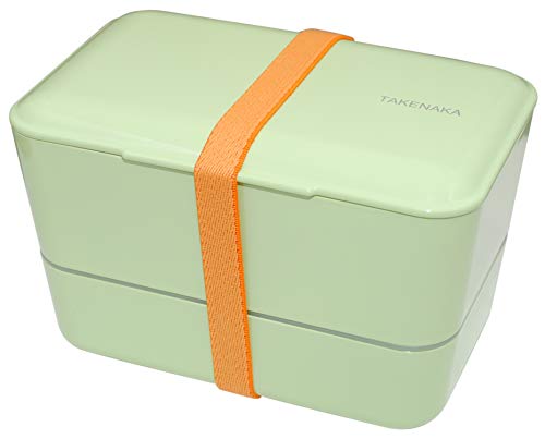 TAKENAKA Bento Bite Dual from, Eco-Friendly and Sustainable Japanese Style Bento Lunch Box (Pistachio Green)