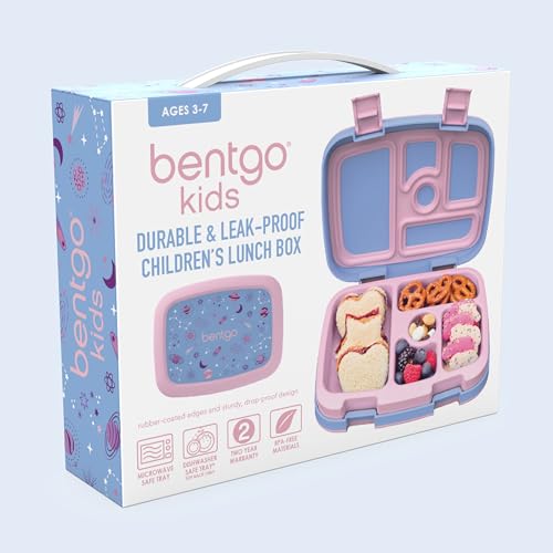 Bentgo Kids Prints Leak-Proof, 5-Compartment Bento-Style Kids Lunch Box - Ideal Portion Sizes for Ages 3-7, Durable, Drop-Proof, Dishwasher Safe, & Made with BPA-Free Materials (Puppy Love)