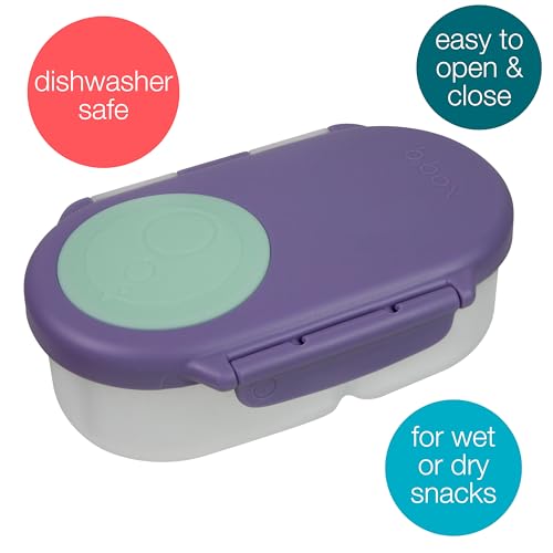 b.box Snack Box for Kids & Toddlers: 2 Compartment Snack Containers, Mini Bento Box, Lunch Box. Leak Proof, BPA free, Dishwasher safe. School Supplies. Ages 4 months+ (Lemon Sherbet, 12oz capacity)