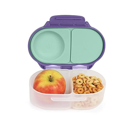 b.box Snack Box for Kids & Toddlers: 2 Compartment Snack Containers, Mini Bento Box, Lunch Box. Leak Proof, BPA free, Dishwasher safe. School Supplies. Ages 4 months+ (Lemon Sherbet, 12oz capacity)