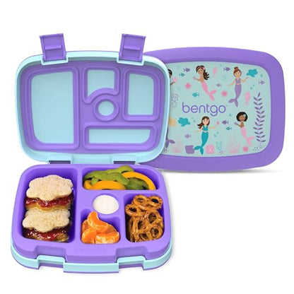 Bentgo Kids Prints Leak-Proof, 5-Compartment Bento-Style Kids Lunch Box - Ideal Portion Sizes for Ages 3-7, Durable, Drop-Proof, Dishwasher Safe, & Made with BPA-Free Materials (Puppy Love)