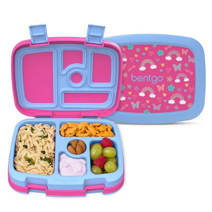 Bentgo Kids Prints Leak-Proof, 5-Compartment Bento-Style Kids Lunch Box - Ideal Portion Sizes for Ages 3-7, Durable, Drop-Proof, Dishwasher Safe, & Made with BPA-Free Materials (Puppy Love)