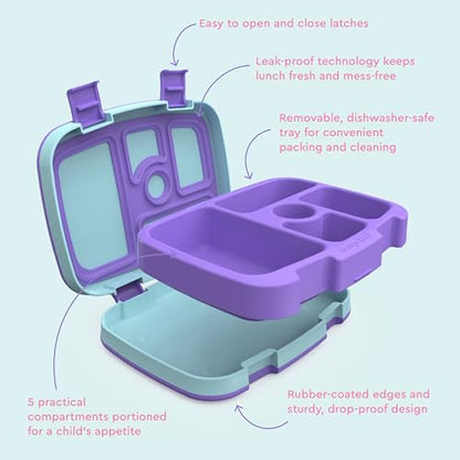 Bentgo Kids Prints Leak-Proof, 5-Compartment Bento-Style Kids Lunch Box - Ideal Portion Sizes for Ages 3-7, Durable, Drop-Proof, Dishwasher Safe, & Made with BPA-Free Materials (Puppy Love)