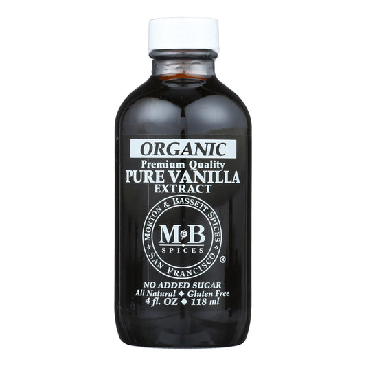 M&b Spices Organic Pure Vanilla Extract  - Case Of 3 - 4 Oz