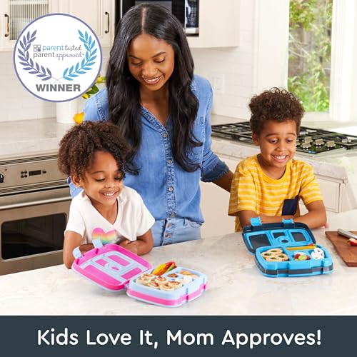 Bentgo Kids Prints Leak-Proof, 5-Compartment Bento-Style Kids Lunch Box - Ideal Portion Sizes for Ages 3-7, Durable, Drop-Proof, Dishwasher Safe, & Made with BPA-Free Materials (Puppy Love)