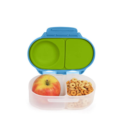 b.box Snack Box for Kids & Toddlers: 2 Compartment Snack Containers, Mini Bento Box, Lunch Box. Leak Proof, BPA free, Dishwasher safe. School Supplies. Ages 4 months+ (Lemon Sherbet, 12oz capacity)