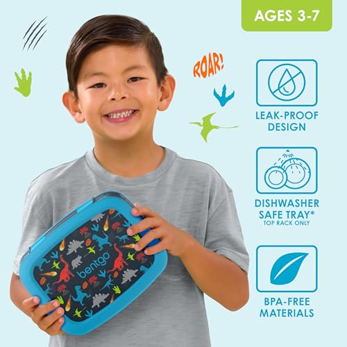 Bentgo Kids Prints Leak-Proof, 5-Compartment Bento-Style Kids Lunch Box - Ideal Portion Sizes for Ages 3-7, Durable, Drop-Proof, Dishwasher Safe, & Made with BPA-Free Materials (Puppy Love)