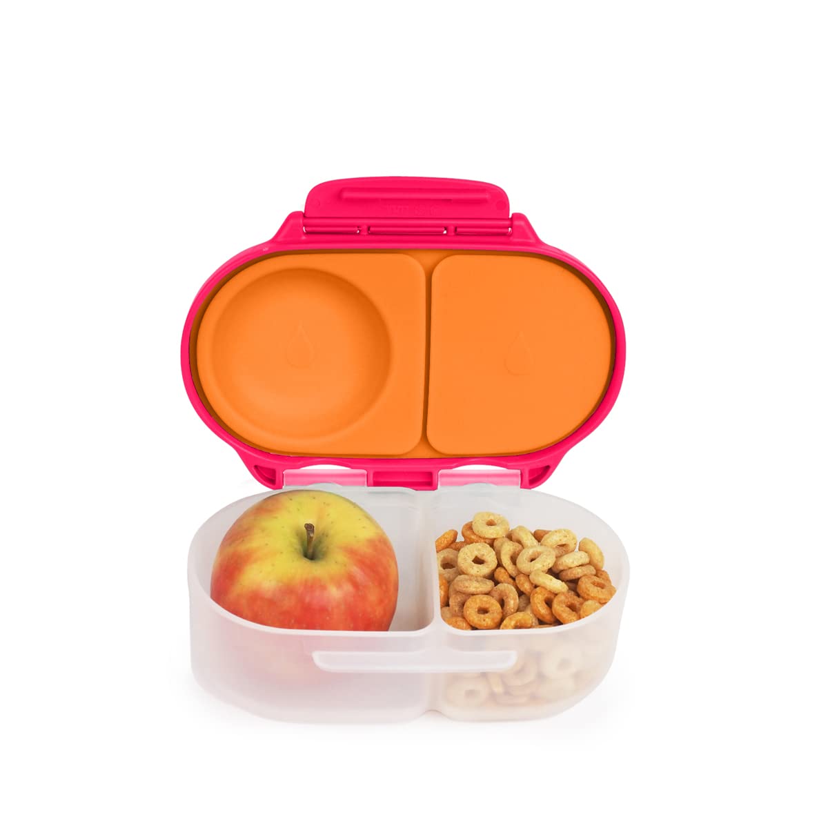 b.box Snack Box for Kids & Toddlers: 2 Compartment Snack Containers, Mini Bento Box, Lunch Box. Leak Proof, BPA free, Dishwasher safe. School Supplies. Ages 4 months+ (Lemon Sherbet, 12oz capacity)