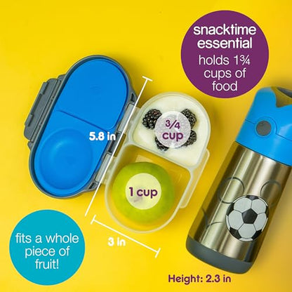 b.box Snack Box for Kids & Toddlers: 2 Compartment Snack Containers, Mini Bento Box, Lunch Box. Leak Proof, BPA free, Dishwasher safe. School Supplies. Ages 4 months+ (Lemon Sherbet, 12oz capacity)