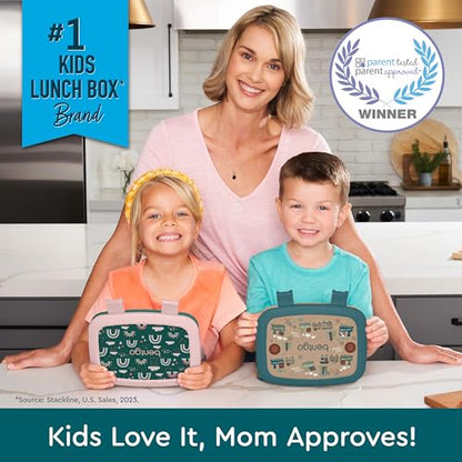 Bentgo Kids Prints Leak-Proof, 5-Compartment Bento-Style Kids Lunch Box - Ideal Portion Sizes for Ages 3-7, Durable, Drop-Proof, Dishwasher Safe, & Made with BPA-Free Materials (Puppy Love)