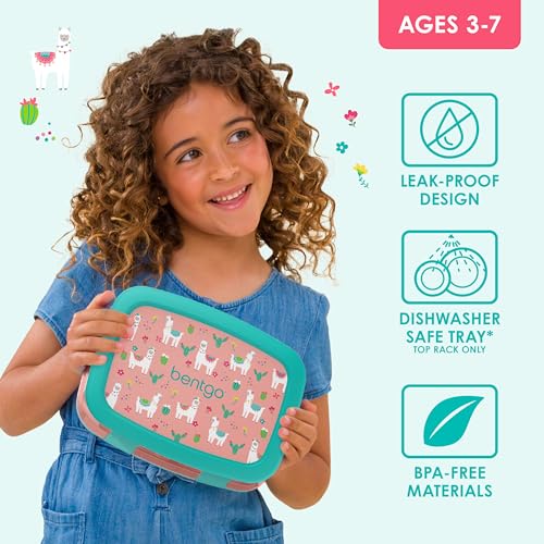 Bentgo Kids Prints Leak-Proof, 5-Compartment Bento-Style Kids Lunch Box - Ideal Portion Sizes for Ages 3-7, Durable, Drop-Proof, Dishwasher Safe, & Made with BPA-Free Materials (Puppy Love)