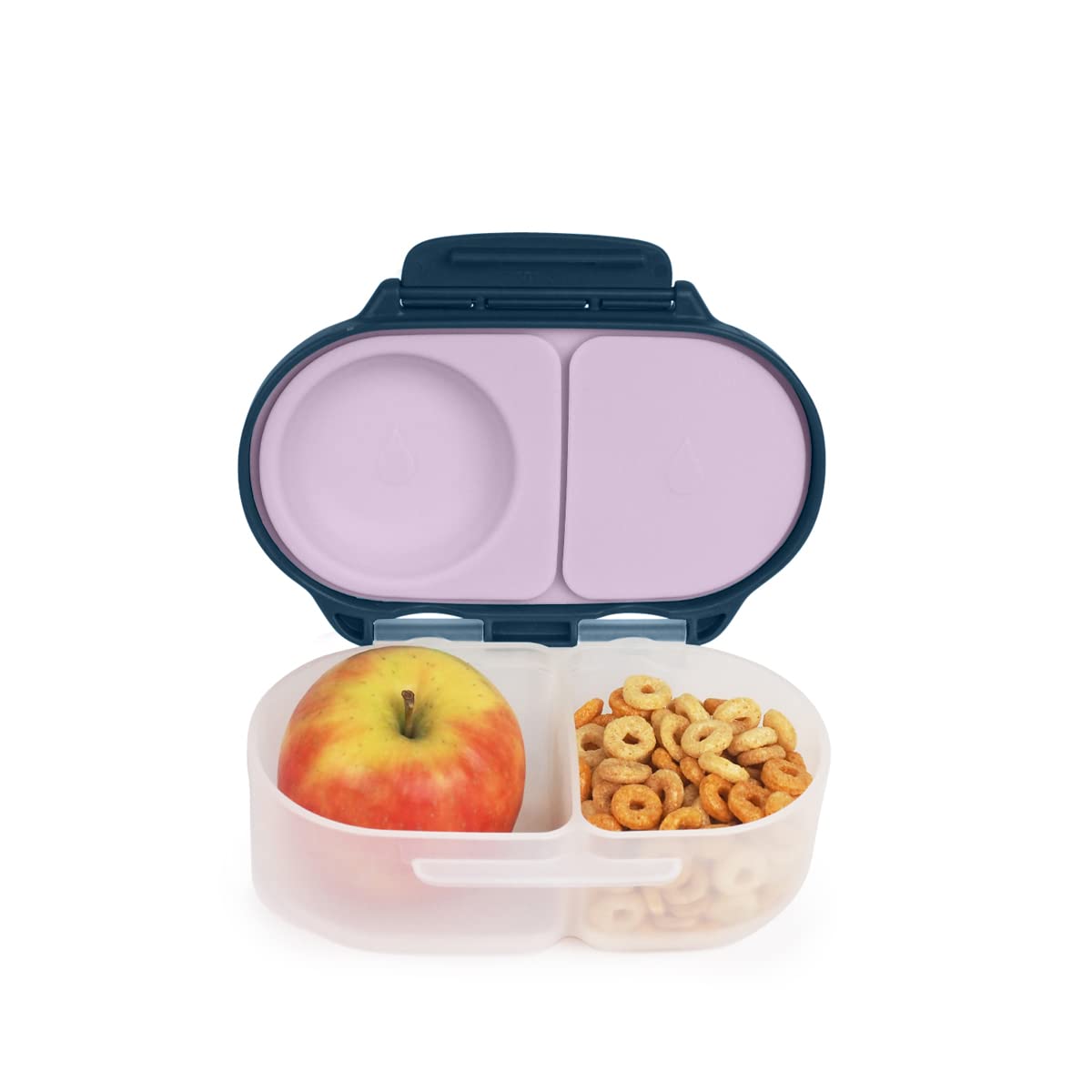 b.box Snack Box for Kids & Toddlers: 2 Compartment Snack Containers, Mini Bento Box, Lunch Box. Leak Proof, BPA free, Dishwasher safe. School Supplies. Ages 4 months+ (Lemon Sherbet, 12oz capacity)