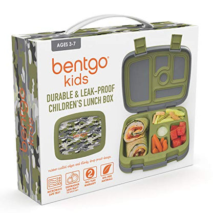 Bentgo Kids Prints Leak-Proof, 5-Compartment Bento-Style Kids Lunch Box - Ideal Portion Sizes for Ages 3-7, Durable, Drop-Proof, Dishwasher Safe, & Made with BPA-Free Materials (Puppy Love)