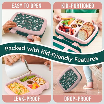 Bentgo Kids Prints Leak-Proof, 5-Compartment Bento-Style Kids Lunch Box - Ideal Portion Sizes for Ages 3-7, Durable, Drop-Proof, Dishwasher Safe, & Made with BPA-Free Materials (Puppy Love)