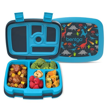 Bentgo Kids Prints Leak-Proof, 5-Compartment Bento-Style Kids Lunch Box - Ideal Portion Sizes for Ages 3-7, Durable, Drop-Proof, Dishwasher Safe, & Made with BPA-Free Materials (Puppy Love)