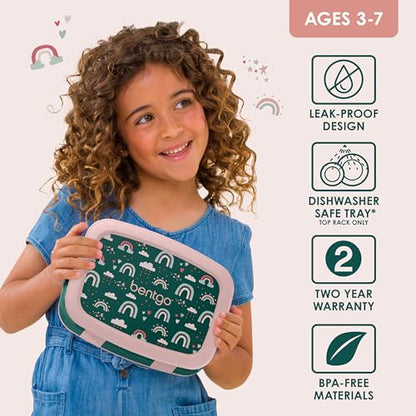 Bentgo Kids Prints Leak-Proof, 5-Compartment Bento-Style Kids Lunch Box - Ideal Portion Sizes for Ages 3-7, Durable, Drop-Proof, Dishwasher Safe, & Made with BPA-Free Materials (Puppy Love)