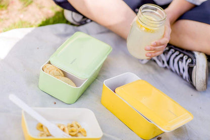 TAKENAKA Bento Bite Dual from, Eco-Friendly and Sustainable Japanese Style Bento Lunch Box (Pistachio Green)