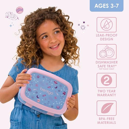 Bentgo Kids Prints Leak-Proof, 5-Compartment Bento-Style Kids Lunch Box - Ideal Portion Sizes for Ages 3-7, Durable, Drop-Proof, Dishwasher Safe, & Made with BPA-Free Materials (Puppy Love)