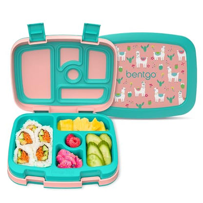 Bentgo Kids Prints Leak-Proof, 5-Compartment Bento-Style Kids Lunch Box - Ideal Portion Sizes for Ages 3-7, Durable, Drop-Proof, Dishwasher Safe, & Made with BPA-Free Materials (Puppy Love)