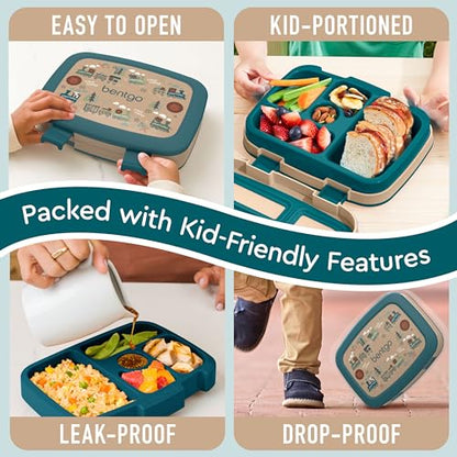 Bentgo Kids Prints Leak-Proof, 5-Compartment Bento-Style Kids Lunch Box - Ideal Portion Sizes for Ages 3-7, Durable, Drop-Proof, Dishwasher Safe, & Made with BPA-Free Materials (Puppy Love)