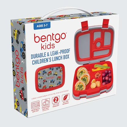 Bentgo Kids Prints Leak-Proof, 5-Compartment Bento-Style Kids Lunch Box - Ideal Portion Sizes for Ages 3-7, Durable, Drop-Proof, Dishwasher Safe, & Made with BPA-Free Materials (Puppy Love)