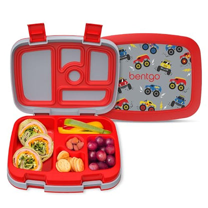 Bentgo Kids Prints Leak-Proof, 5-Compartment Bento-Style Kids Lunch Box - Ideal Portion Sizes for Ages 3-7, Durable, Drop-Proof, Dishwasher Safe, & Made with BPA-Free Materials (Puppy Love)