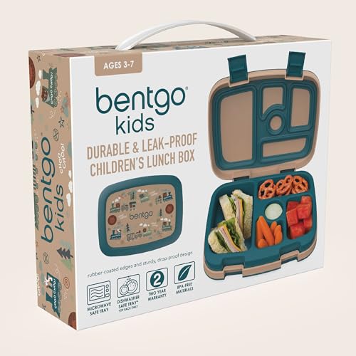 Bentgo Kids Prints Leak-Proof, 5-Compartment Bento-Style Kids Lunch Box - Ideal Portion Sizes for Ages 3-7, Durable, Drop-Proof, Dishwasher Safe, & Made with BPA-Free Materials (Puppy Love)