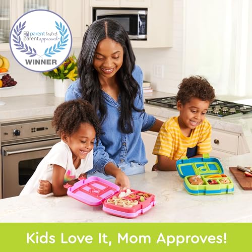 Bentgo Kids Prints Leak-Proof, 5-Compartment Bento-Style Kids Lunch Box - Ideal Portion Sizes for Ages 3-7, Durable, Drop-Proof, Dishwasher Safe, & Made with BPA-Free Materials (Puppy Love)