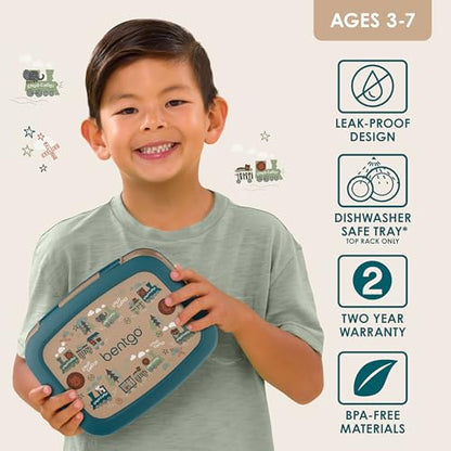 Bentgo Kids Prints Leak-Proof, 5-Compartment Bento-Style Kids Lunch Box - Ideal Portion Sizes for Ages 3-7, Durable, Drop-Proof, Dishwasher Safe, & Made with BPA-Free Materials (Puppy Love)