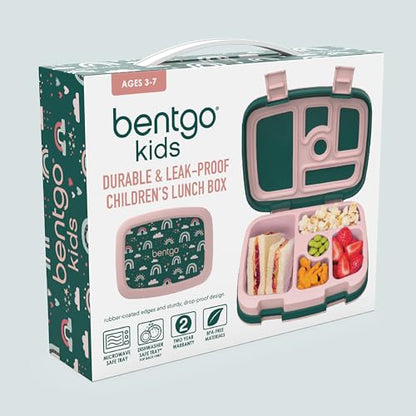 Bentgo Kids Prints Leak-Proof, 5-Compartment Bento-Style Kids Lunch Box - Ideal Portion Sizes for Ages 3-7, Durable, Drop-Proof, Dishwasher Safe, & Made with BPA-Free Materials (Puppy Love)