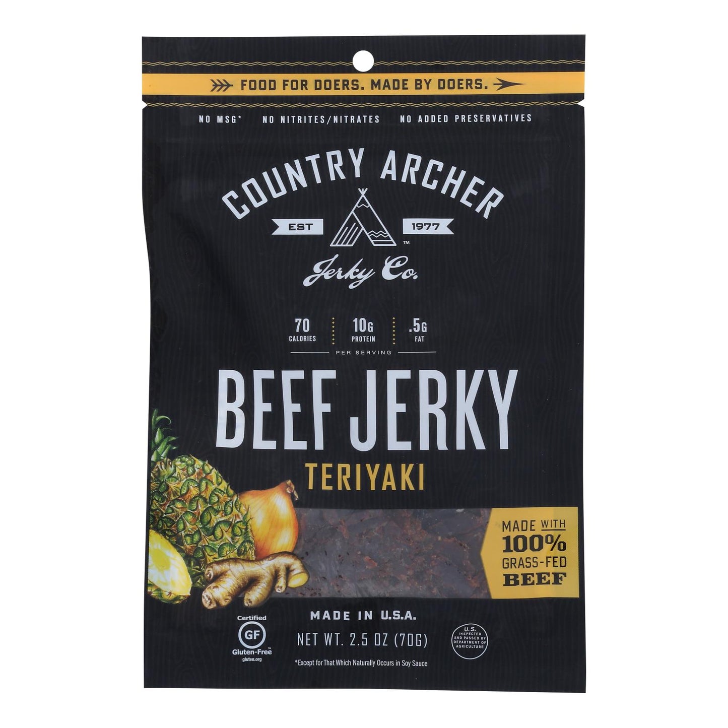 Country Archer - Jerky Beef Teriyaki - Caja de 12-2.5 Oz