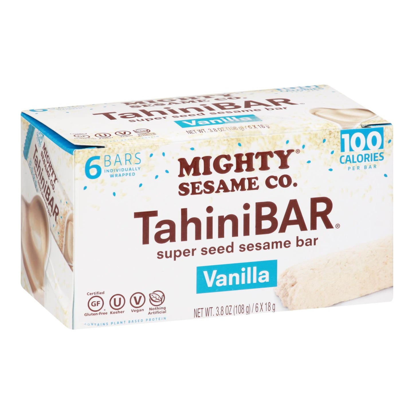 Mighty Sesame Company - Tahini Bar Vanilla - Case Of 8 - 6/3.8 Oz