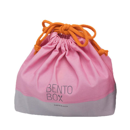 TAKENAKA Bento Box Bag from, Perfect for Lunch Time (Pink x Gray)