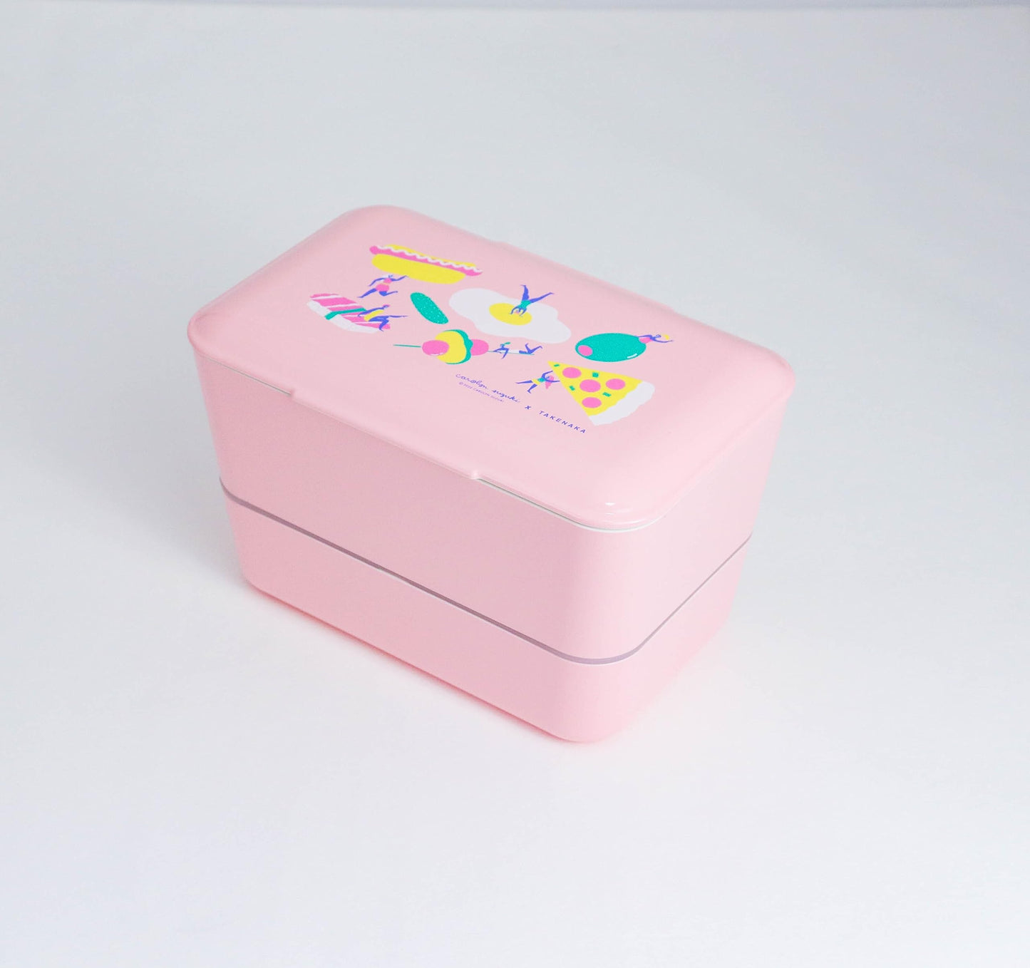 TAKENAKA BENTO BOX x Carolyn Suzuki Limited Edition, Bento Bite Dual comes with Fork and Removable Divider, Made in Japan (FOODIE FEMMES)