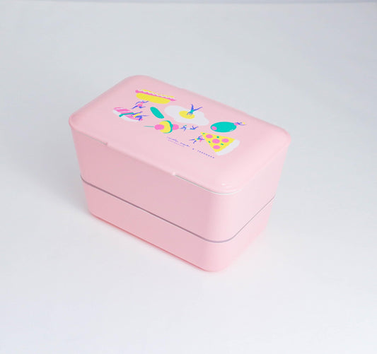 TAKENAKA BENTO BOX x Carolyn Suzuki Limited Edition, Bento Bite Dual comes with Fork and Removable Divider, Made in Japan (FOODIE FEMMES)