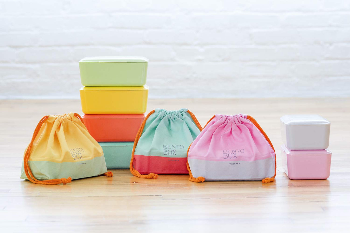 TAKENAKA Bento Box Bag from, Perfect for Lunch Time (Pink x Gray)