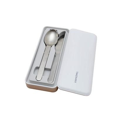 TAKENAKA CUTLERY CASE A set of Fork, Knife, and Spoon, Eco-Friendly Lunch Accessory, Made in Japan, Bento Box (Lemon Zest)