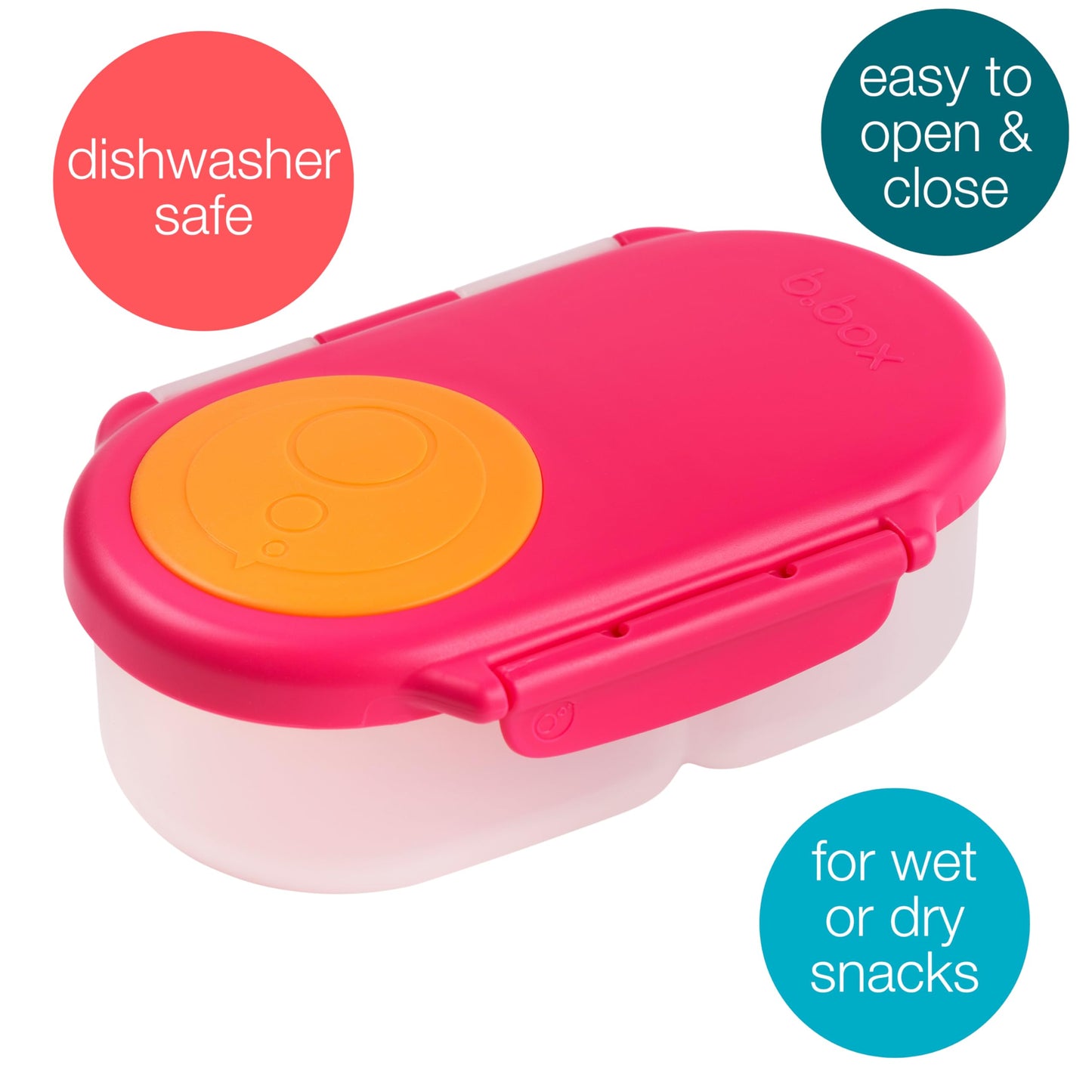 b.box Snack Box for Kids & Toddlers: 2 Compartment Snack Containers, Mini Bento Box, Lunch Box. Leak Proof, BPA free, Dishwasher safe. School Supplies. Ages 4 months+ (Lemon Sherbet, 12oz capacity)