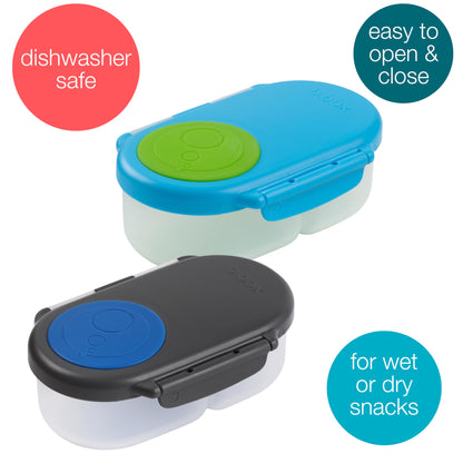 b.box Snack Box for Kids & Toddlers: 2 Compartment Snack Containers, Mini Bento Box, Lunch Box. Leak Proof, BPA free, Dishwasher safe. School Supplies. Ages 4 months+ (Lemon Sherbet, 12oz capacity)