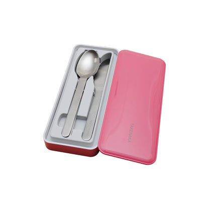 TAKENAKA CUTLERY CASE A set of Fork, Knife, and Spoon, Eco-Friendly Lunch Accessory, Made in Japan, Bento Box (Lemon Zest)