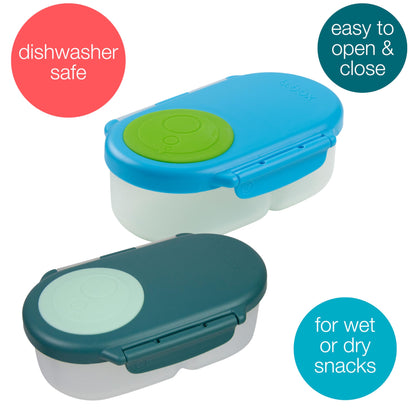 b.box Snack Box for Kids & Toddlers: 2 Compartment Snack Containers, Mini Bento Box, Lunch Box. Leak Proof, BPA free, Dishwasher safe. School Supplies. Ages 4 months+ (Lemon Sherbet, 12oz capacity)